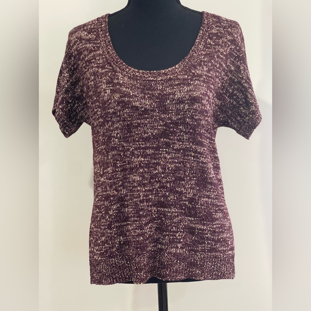 New‎ Norton McNaughton S Purple Knit Short Sleeve Sweater 669